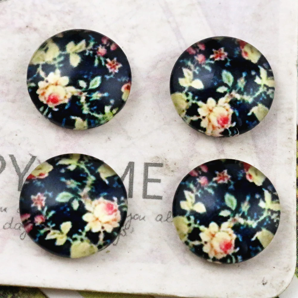 New Fashion 20pcs 12mm orologio fiore animale fatto a mano foto cabochon in vetro modello Domed accessori per gioielli forniture