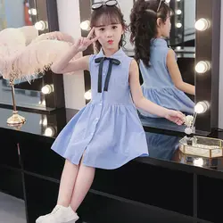 Girl Summer Dress 2024 Children Clothing Loose Comfortable Princess Dresses New Styles Kids 2 3 4 5 6 7 8 9 Year Old Shirt Dress