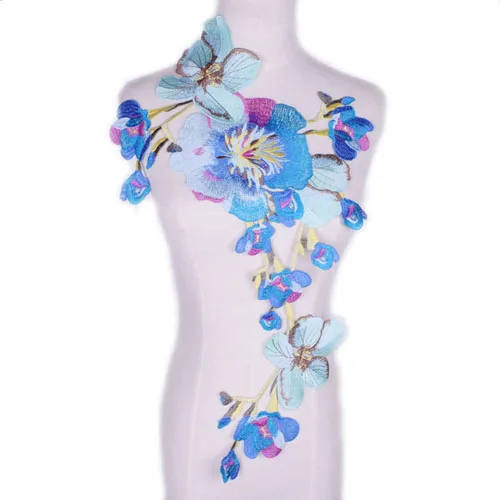 1 Stück Blumenstickerei-Applikation für DIY-Kleidung, Kleid, Nähen, Zubehör, Patches, Hochzeitskleid-Applikationen, 56 x 36 cm – Detail 7