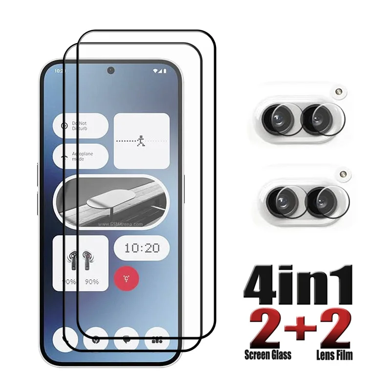 4in1 For Nothing Phone 2A Screen Glass Anti-Scratch +Soft Fiber Lens film For Nothing Phone 2A