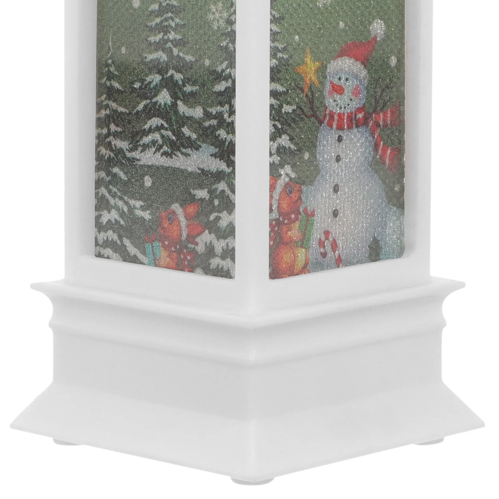 

Christmas Tree Small Square Lantern Metal Xmas Theme Lantern Sturdy Design Decorative Lamp Warm Light Christmas Party Tabletop