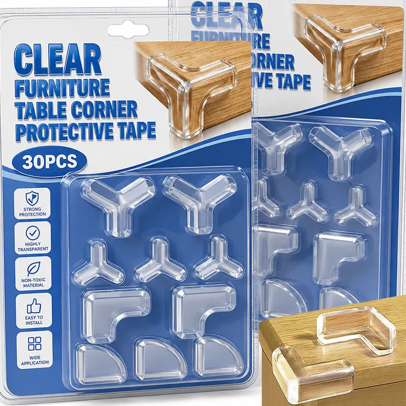Safety Anti Collision Corner Protector Table Edge Guard Clear Soft Furniture Cushion Transparent Baby Proofing Bumper Angle Pads