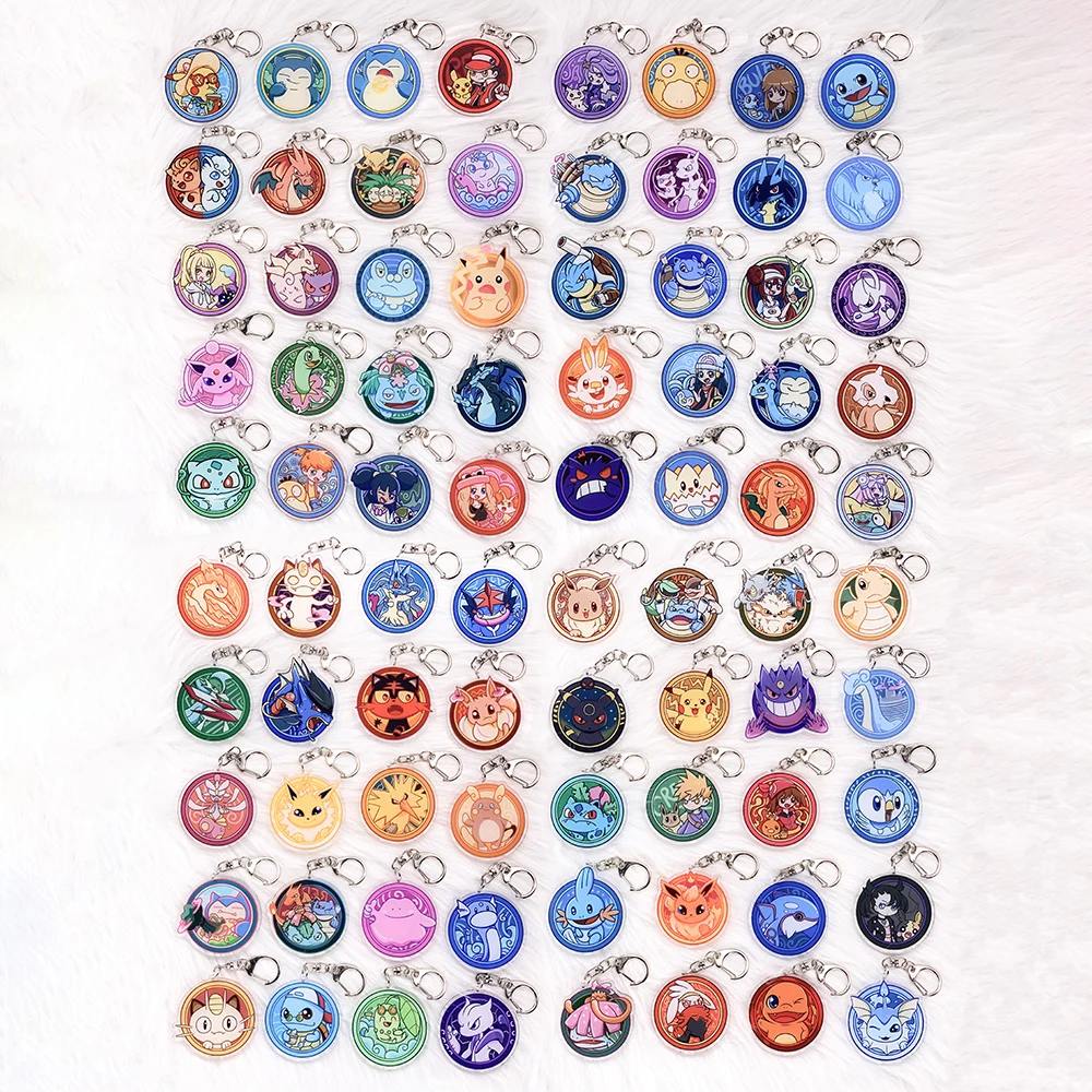 Pokémon Characters Pikachu Bulbasaur Jigglypuff Acrylic Keychain Bag Charms Accessories Backpack Pendant Key Holder Friend Gifts