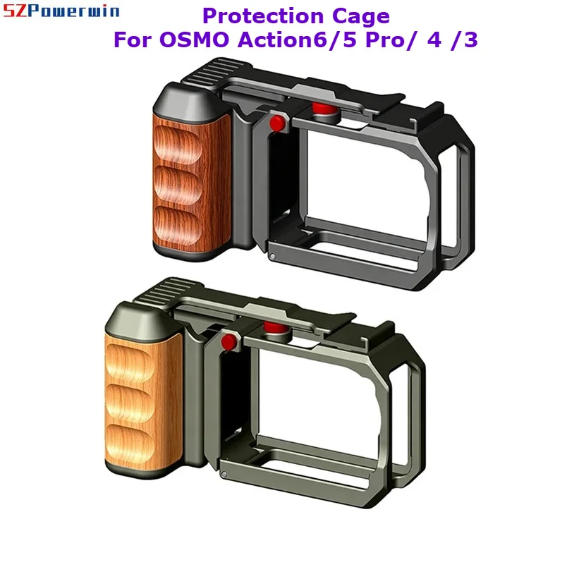

For DJI OSMO Action6 Cage Sports Camera Aluminum Alloy Metal Expansion Frame Protection Cage For OSMO Action5 Pro 4 3 Cameras