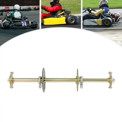 815 mm 32 tums gokart bakaxel komplett monteringssats, kedjehjul, nav + bromsskiva för gör-det-själv mini fyrhjuling, ATV, gokart, buggy 10 best sales Go Cart-kit - №8