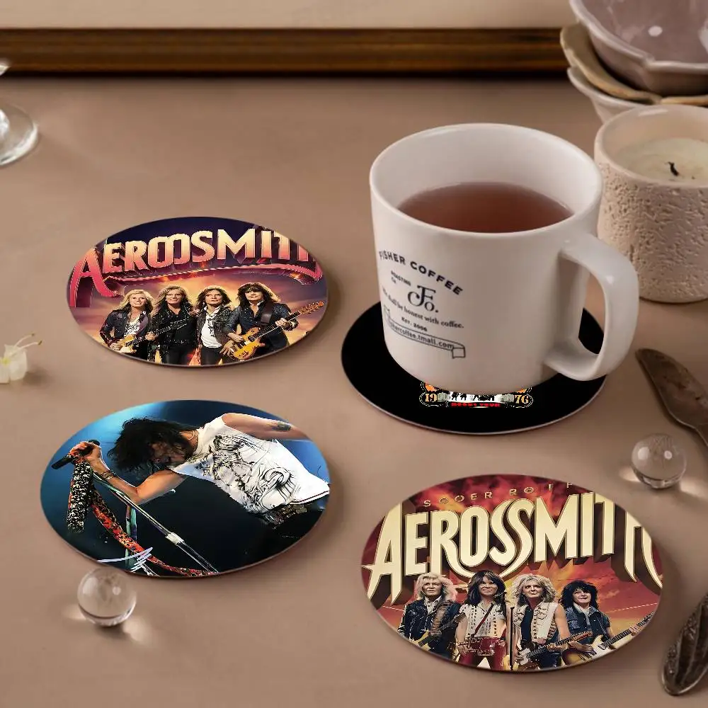Legendary Rock Band A-AerosmithS Natural Coaster Creative Cute Cartoon Absorbent Cushion Coffee Mug Bowl Cushion