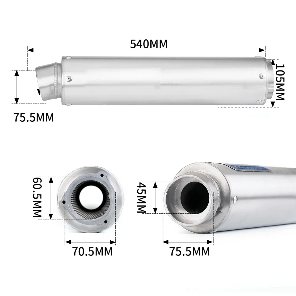 Мотоцикл CB400 Ninja 400r3 mt07 z900 WRS Универсальный мотоциклетный глушитель из нержавеющей стали, хвостовая часть