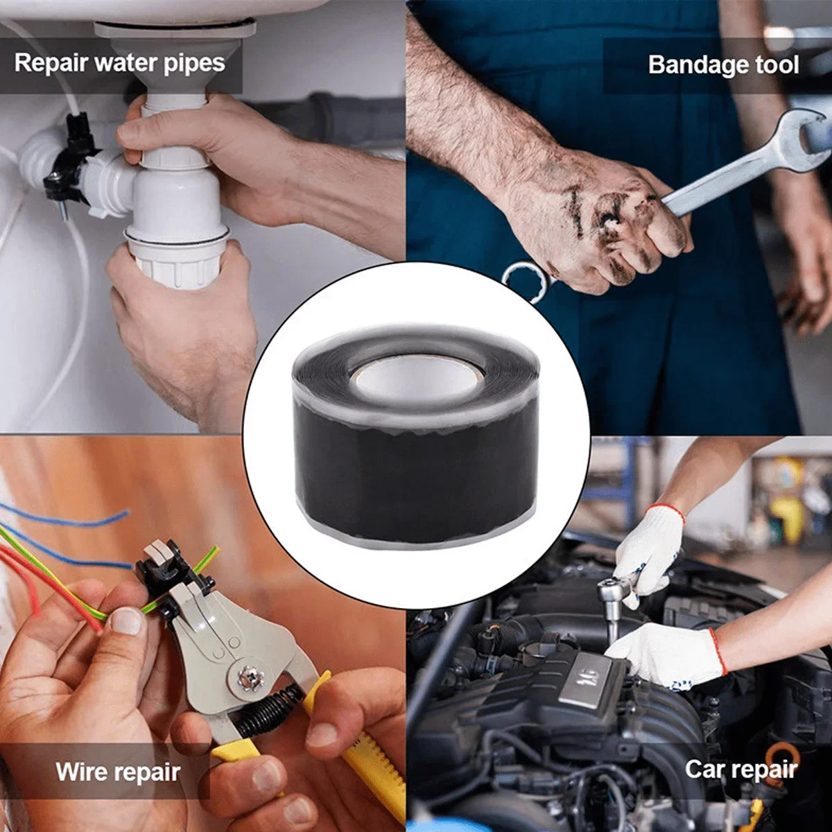 1 Roll of 1.5-meter Silicone Self-adhesive Tape for Bathroom Faucet Repairs, Waterproof Adhesive Tape