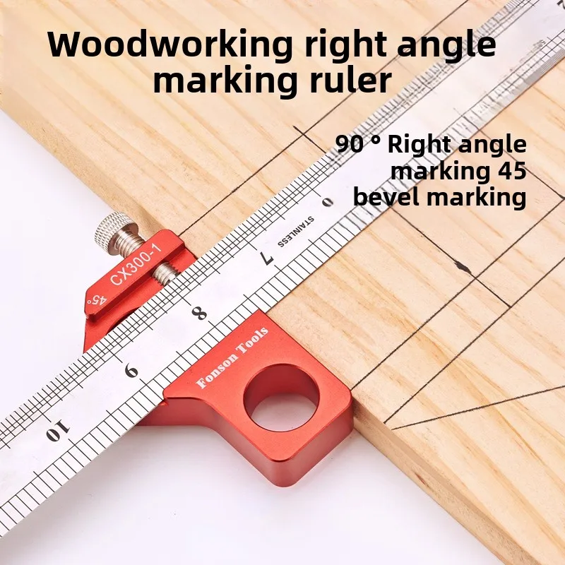 

45/90 Degrees Positioning Block | Fixed Steel Ruler Limit with 3mm Thickness | Aluminum Alloy Precision Measuring Tool