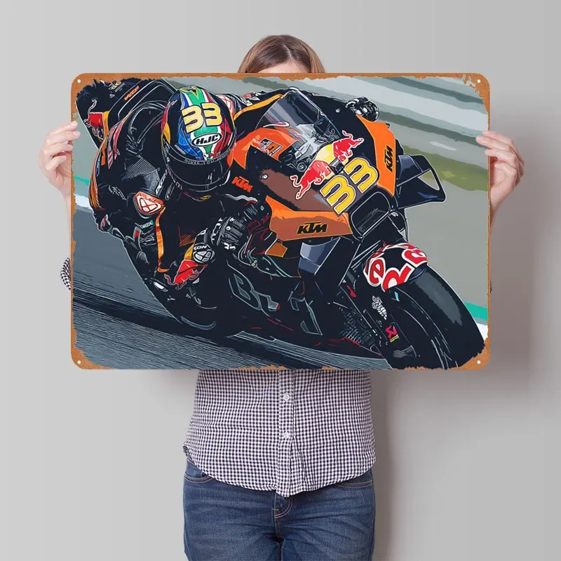 Rider Brad Binder Sign Sport Metal Poster Retro Vintage Metal Tin Sign Plaque for Pub Club Wall Art Decoration Art of Murals