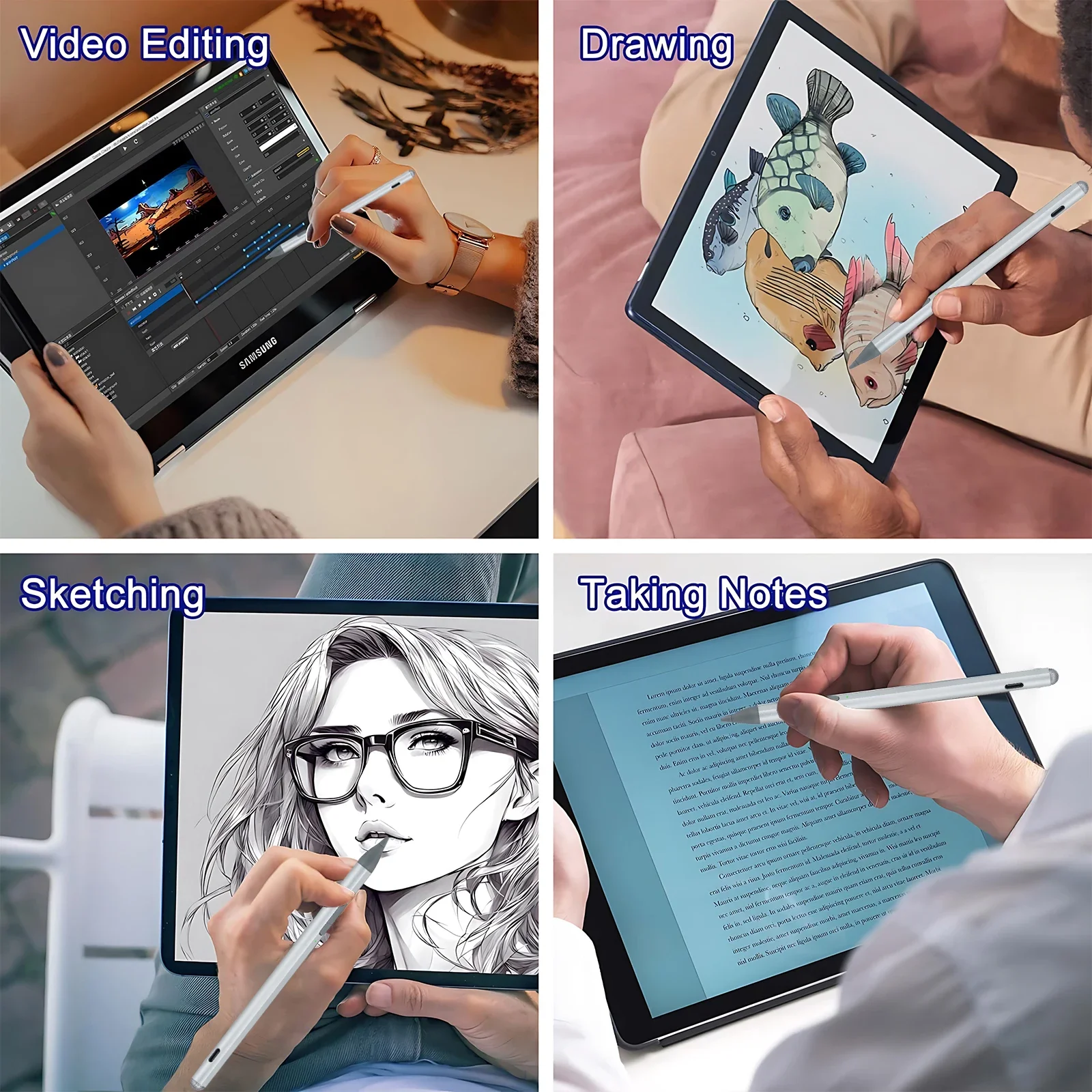 크롬북 파이어 HD 10 및 파이어 맥스 11용 클래식-USI 2.0 스타일러스 펜, 틸트 지원, 4096 압력 감도