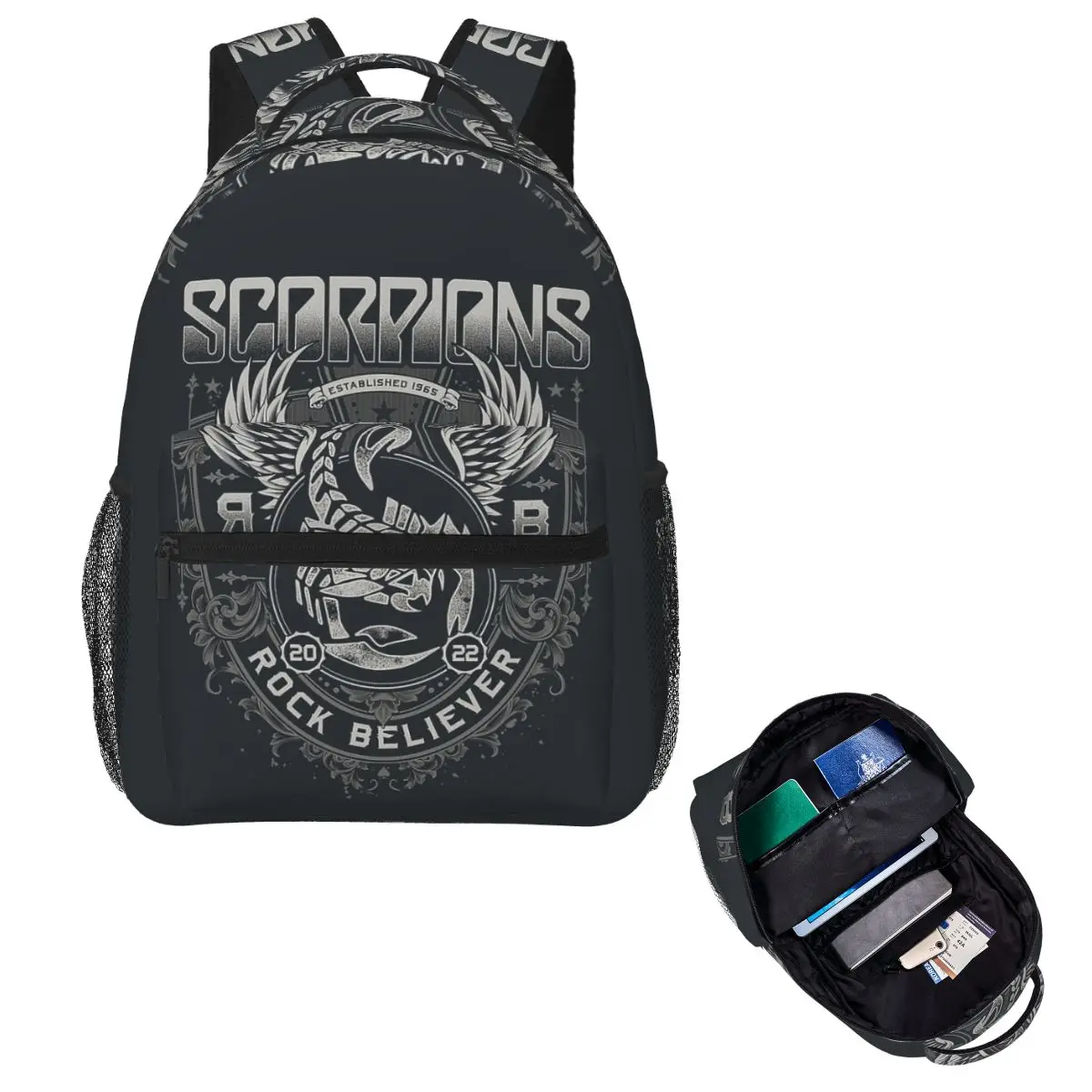 Band Scorpions Coming Home To Hannover Student Backpack School Bag Hiking Daypack for Men Women Fashion Bookbag Shoulder Bags