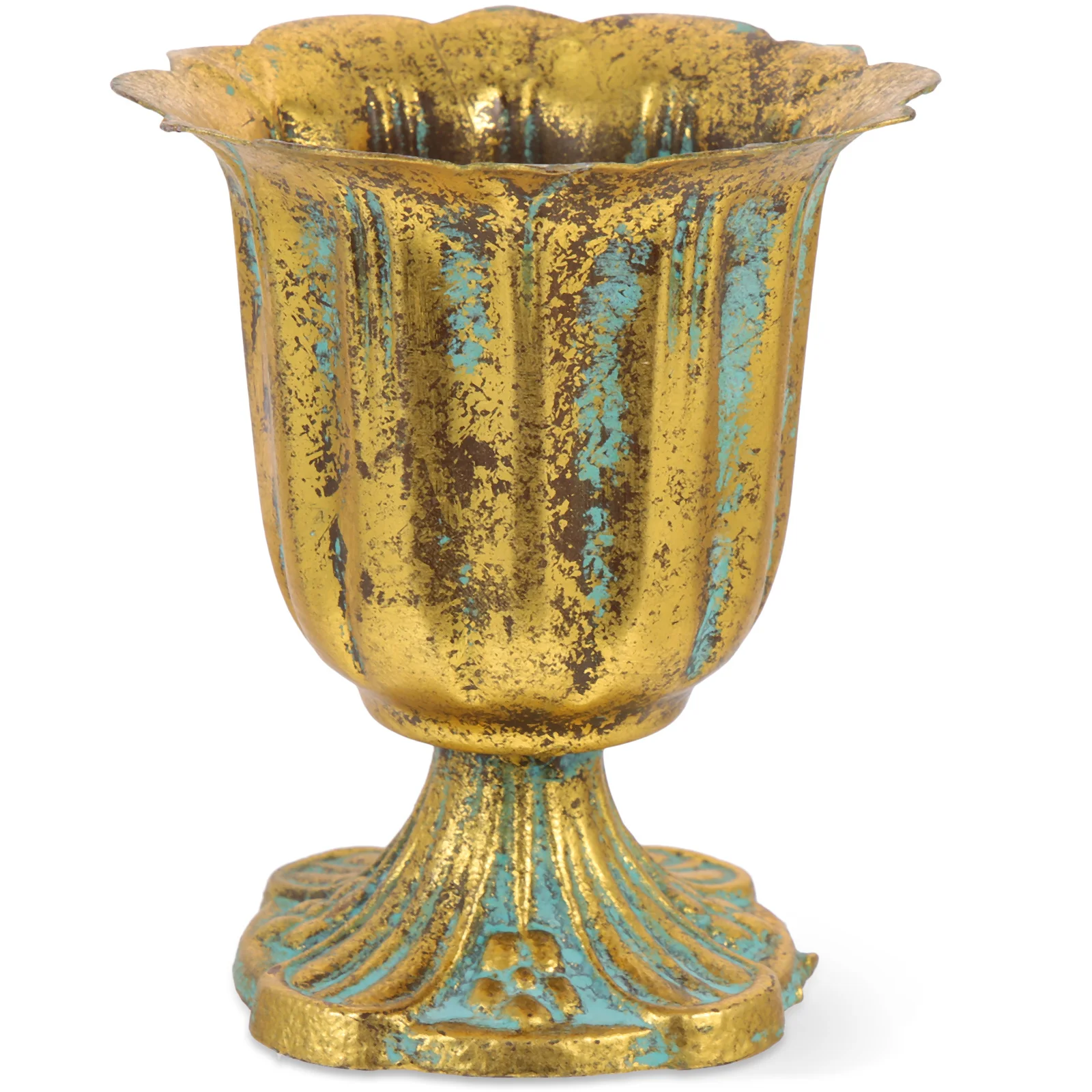 أصيص زهور من الحديد الزهر الأوروبي العتيق شرفة فناء زارع حفل الزفاف الديكور حاوية زهور معدنية #5