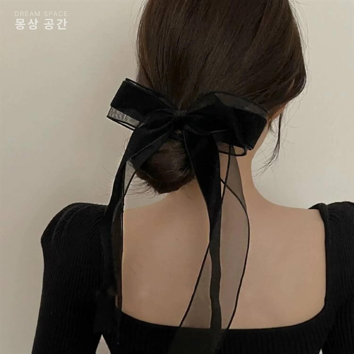 Hair Card Black Ribbon Automatic Hair Card Headwear Headwear