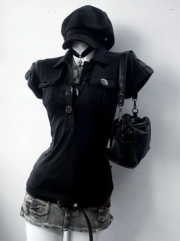 

Boya Girl Vintage Bla ket Design ort Sve T-irt Women's Summer Faion Top Cotton Stretch Ne Regular Fit