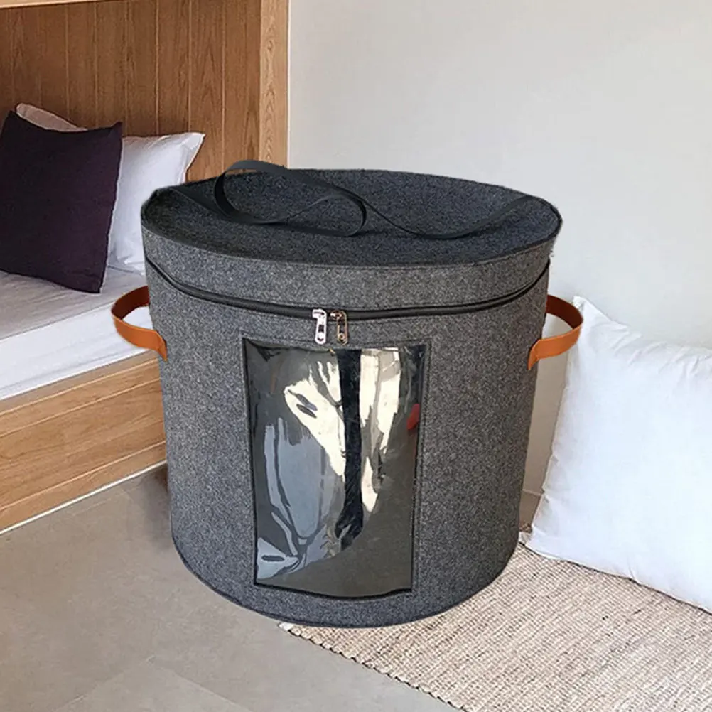 

Корзина для белья большой вместимости, войлочная, складная, с прозрачным карманом и прочной молнией, для спальни