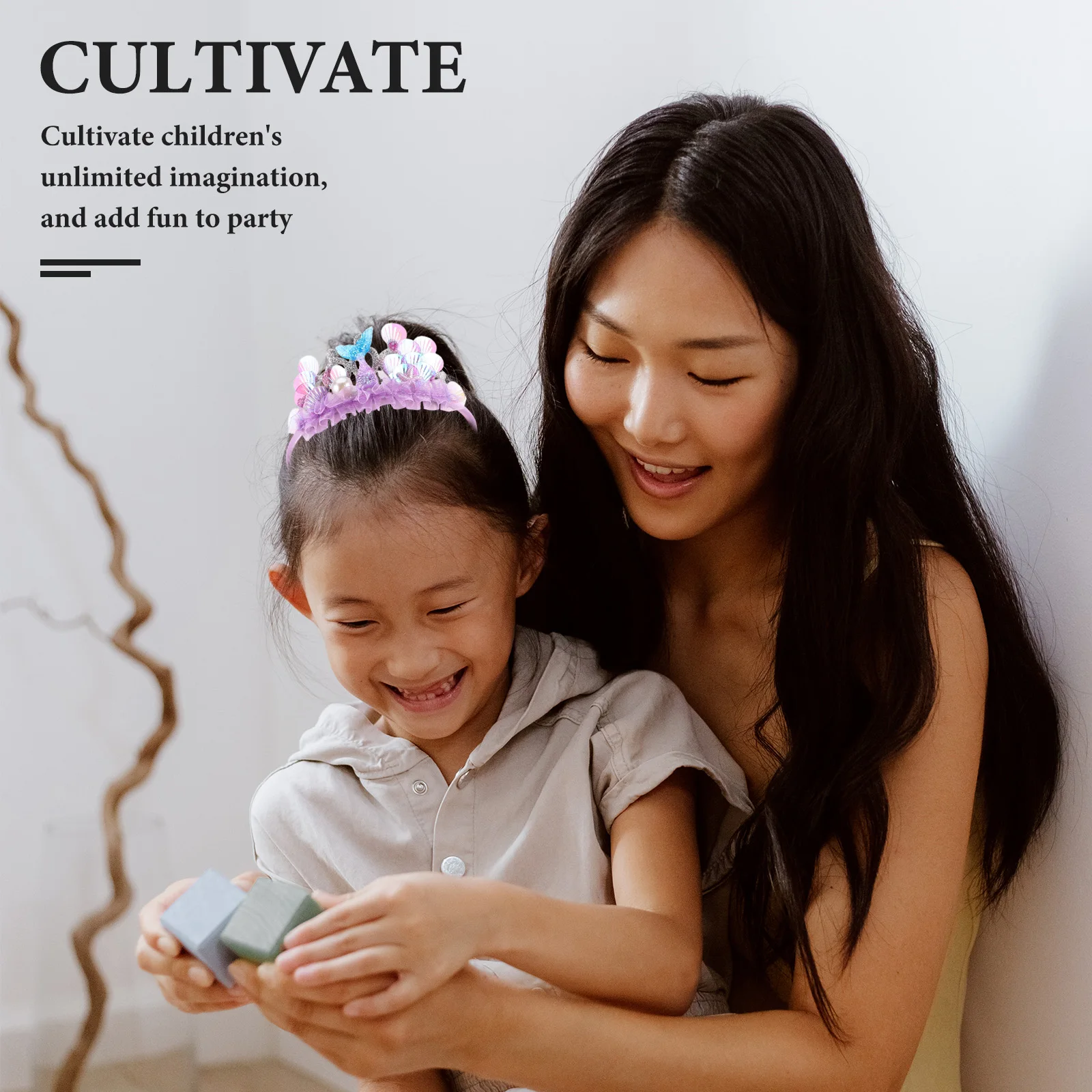 عصابة رأس تاج الأميرة تاج حورية البحر لتزيين حفلات أعياد الميلاد على شكل صدف المحيط