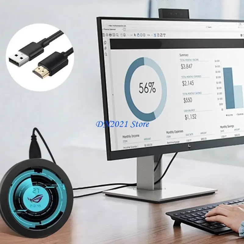 

F3KE 2,8-дюймовый круглый ЖК-экран для настольных представлений с разрешением 480x480, драйвер не требуется