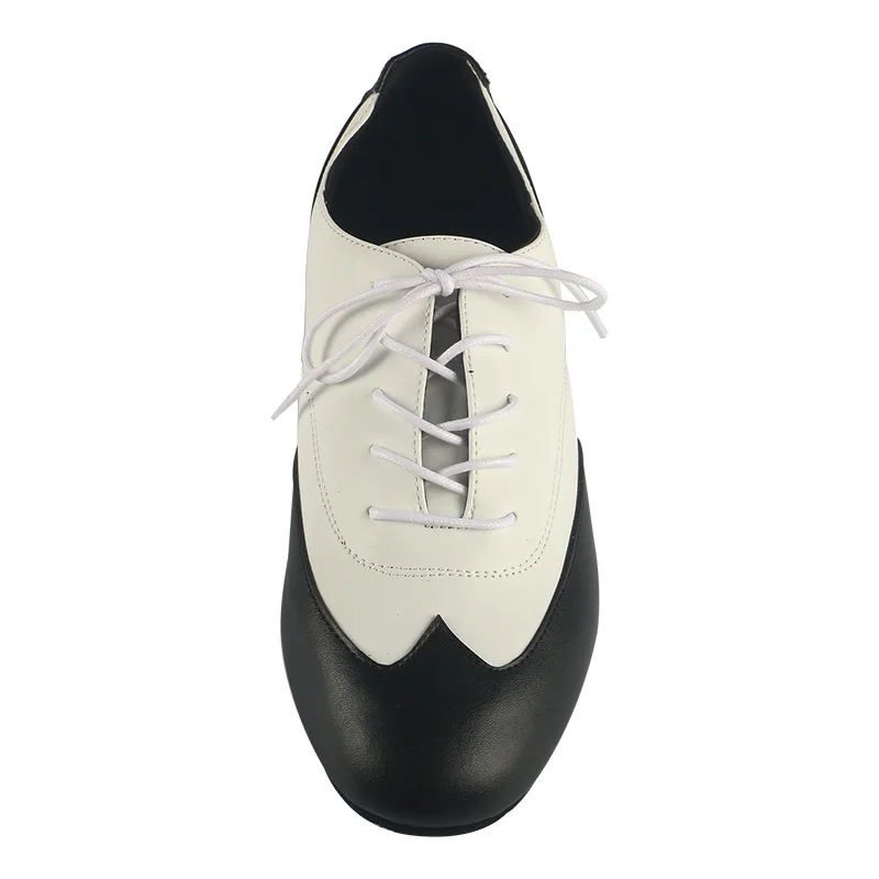 Wedopus Customized Heel White and Black Ballroom Dance Shoes Man Salsa and Bachata Suede Soledb 2.5CM Heel