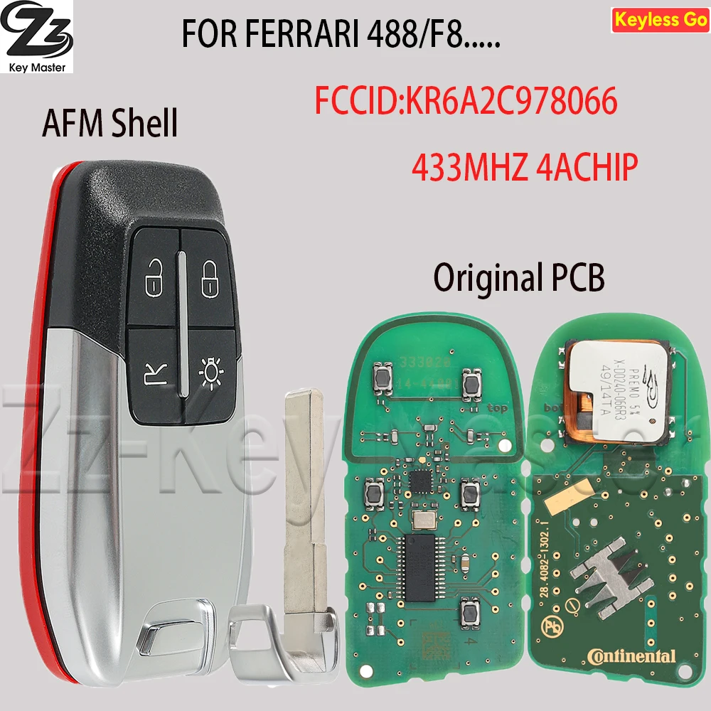 

Zz 4A чип 433 МГц оригинальная печатная плата KR6A2C978066 умный пульт дистанционного управления автомобильный ключ для Ferrari 458 588 488GTB LaFerrari 2014-2020 CS094004