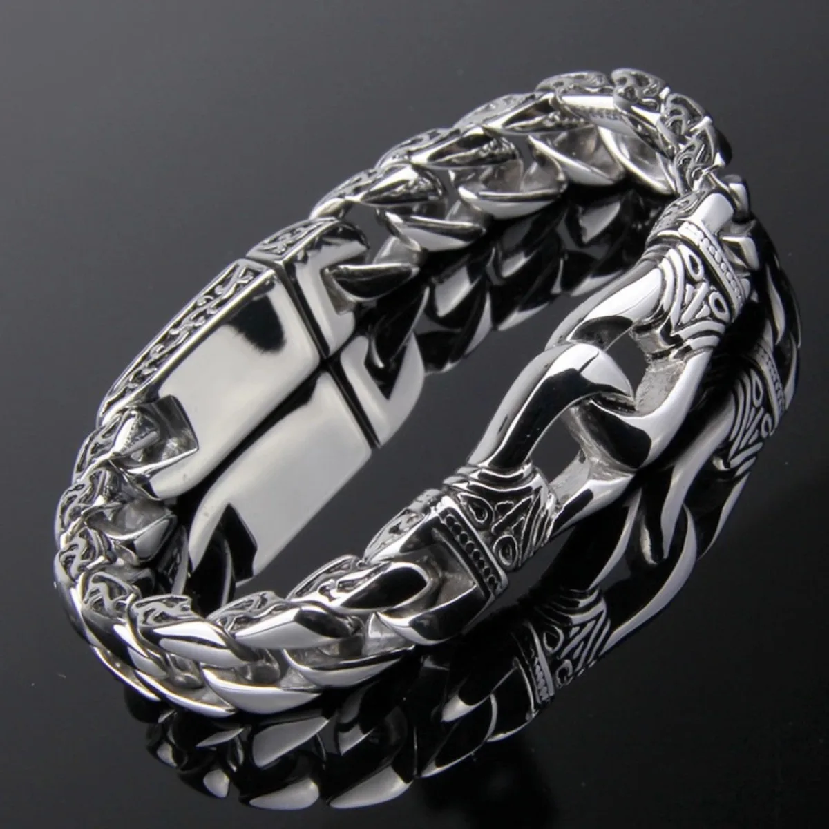 Punk Silver Color Bracelet - Stainless Steel Jewelry for Men
