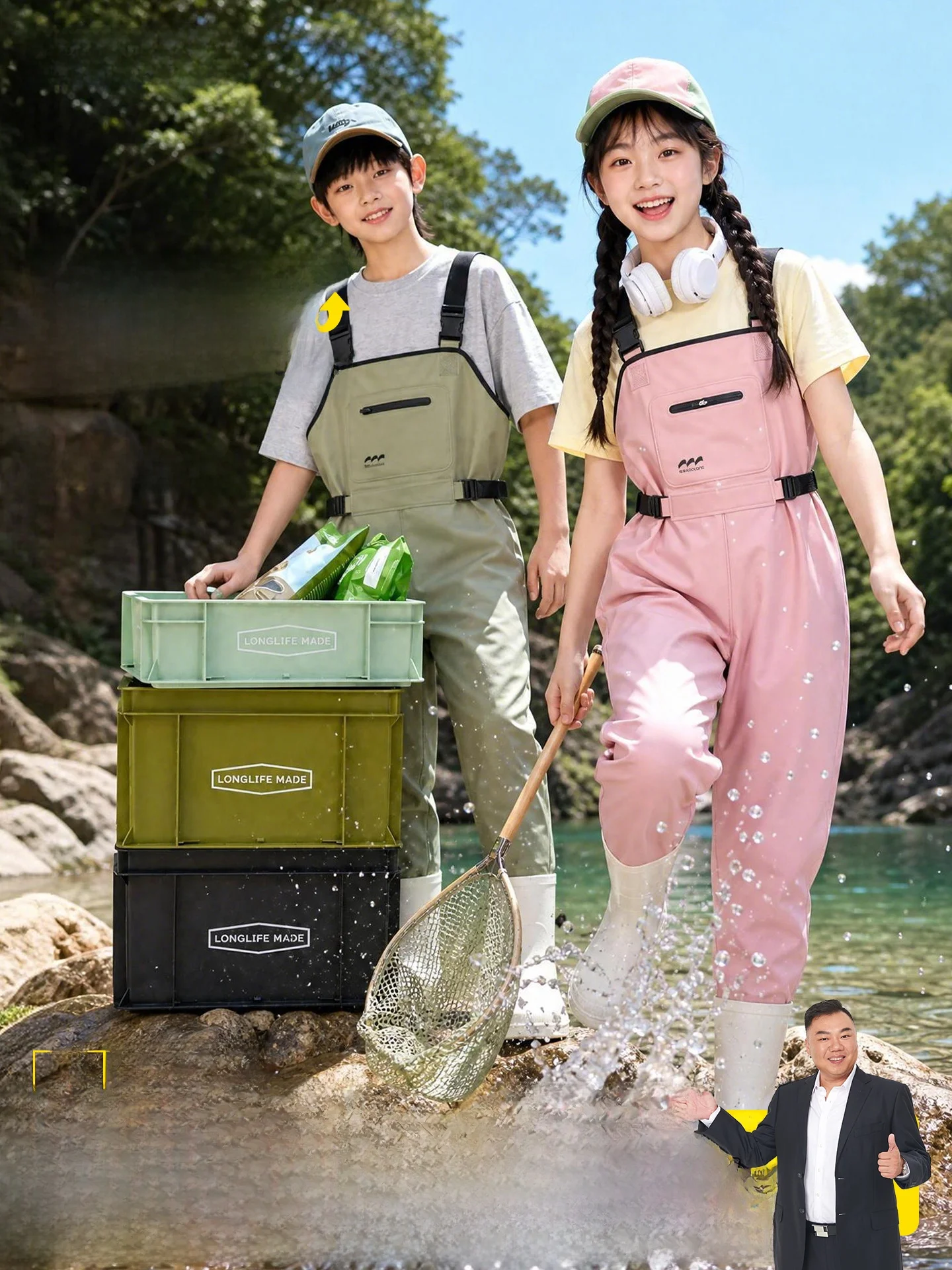 combinaison-de-wading-pour-jeunes-vetements-de-marche-sur-l'eau-pour-etudiants-equipement-de-randonnee-en-riviere-avec-bottes-de-pluie-materiel-de-peche-en-mer-unisexe