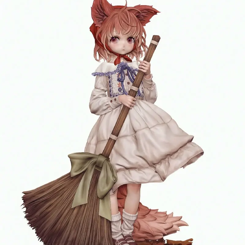 (In Stock) (W_4134)Beast Ear Girl Sao Sao Original character Unpainted Unassembled Garage Kit GK Figure White Resin Model Kit