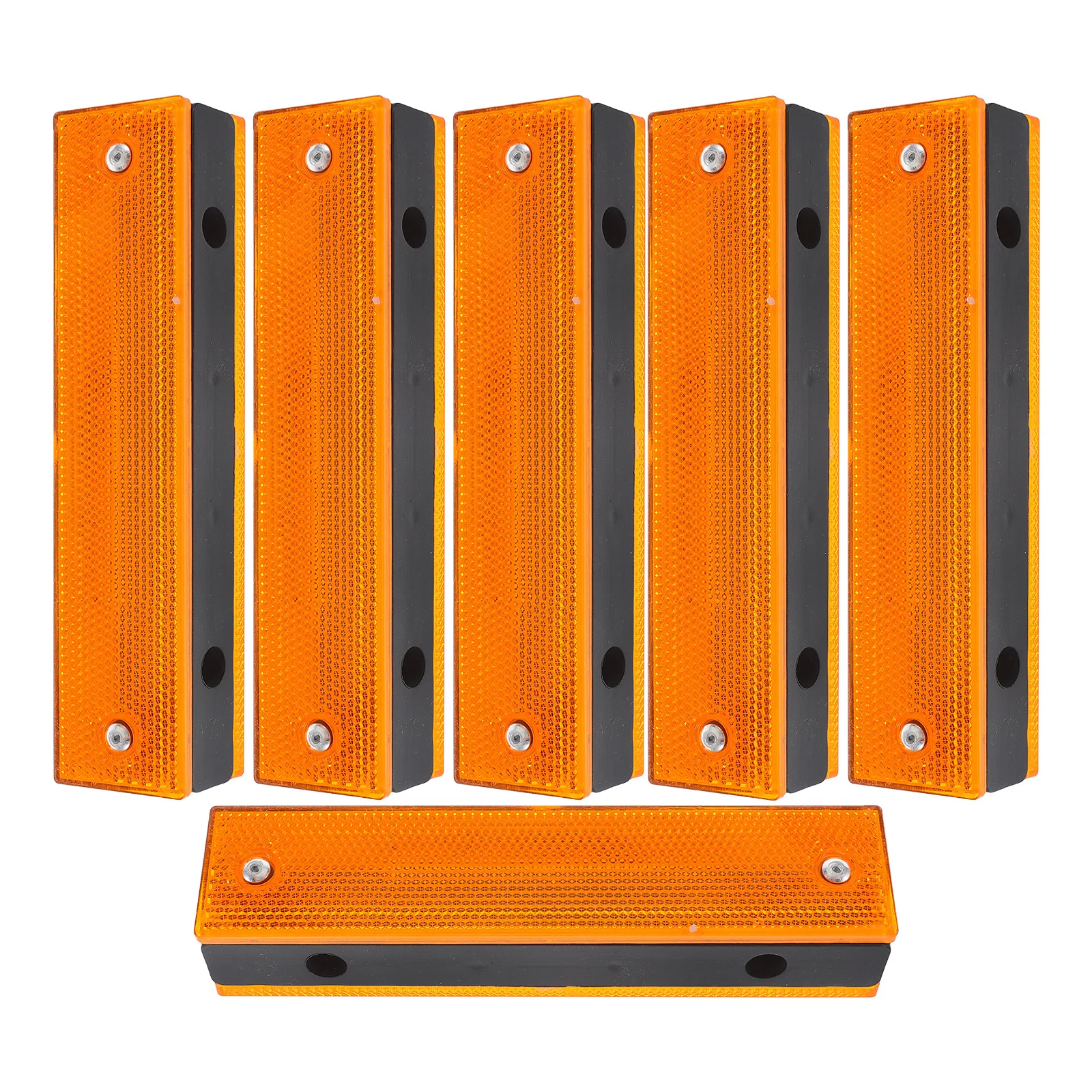 6Pcs Tunnel Wall Reflective Markers High Visibility Rectangle Road Safety Signs for Outdoor Pavement Sidewalk Fencing Traffic