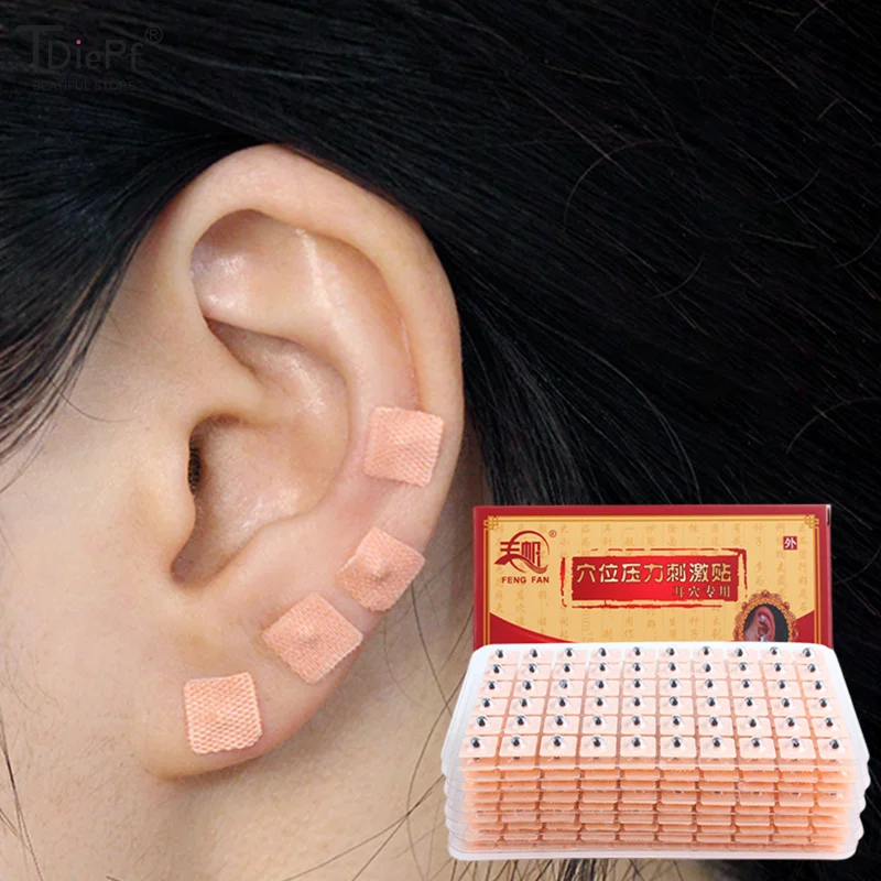 600/1200PC Ear Pressure Patch Ear Point Stickers Ear Pressure Stick Acupuncture Magnetic Bead Auricular Ear Massage Ear Sticker