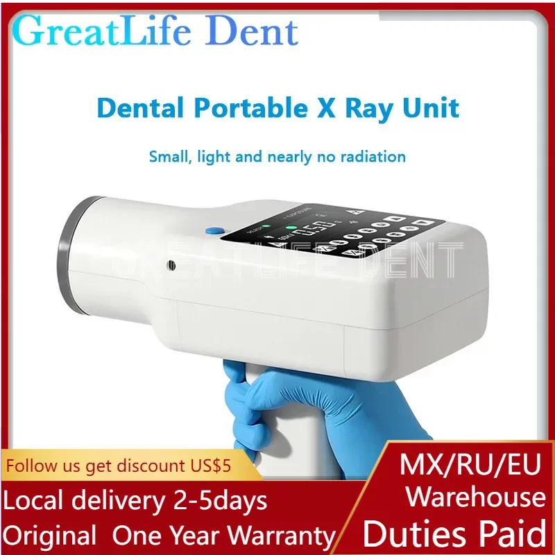 Máquina de raio X portátil GreatLife-Dent Mini Hyperlight, Radiovisiografia Digital Compatível, Sensor Dental, Imagem Dental Film, Dent