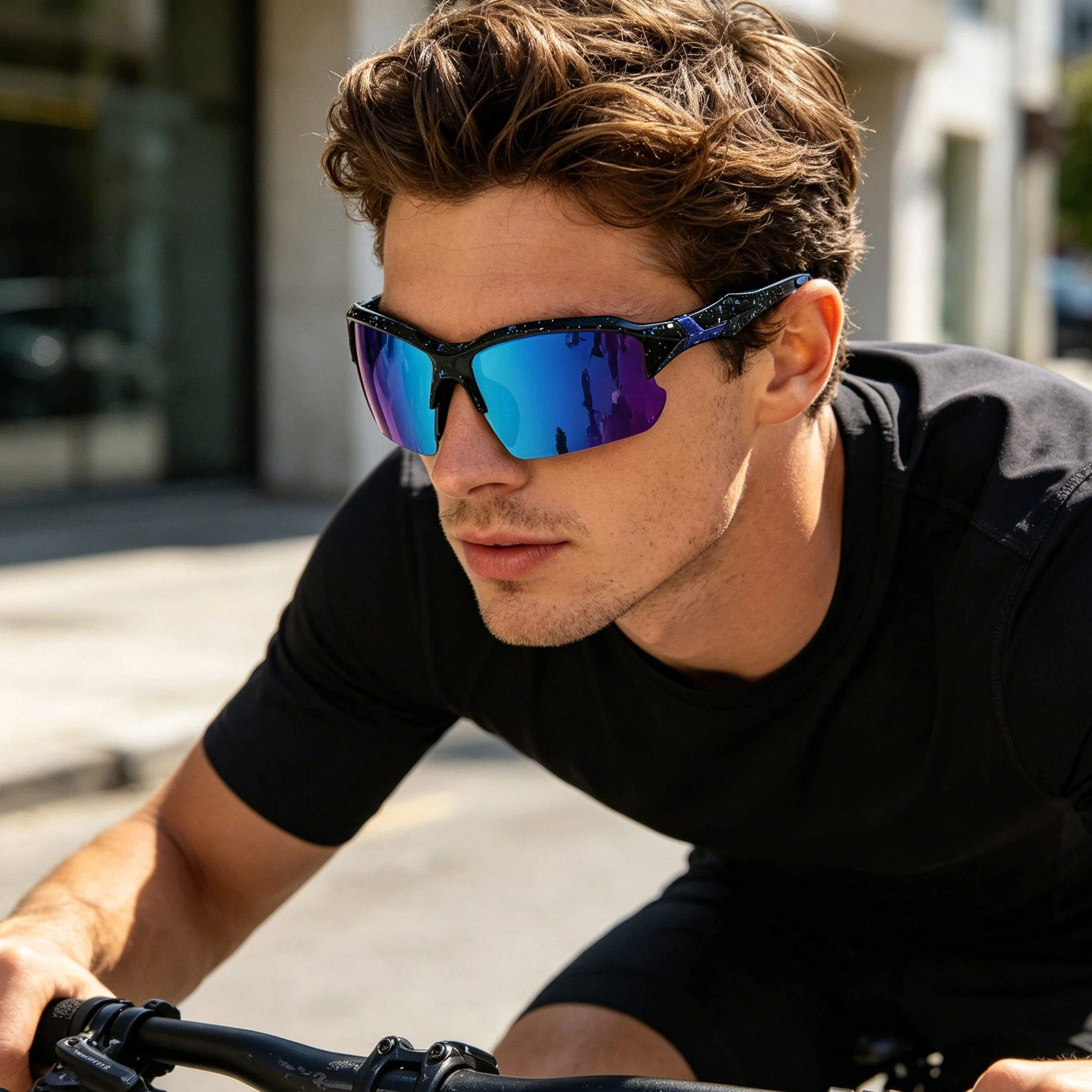 New Sports UV400 Cycling Sunglasses for Men and Women Fashion Half Frame Glasses for Cycling Running Hiking and Climbing