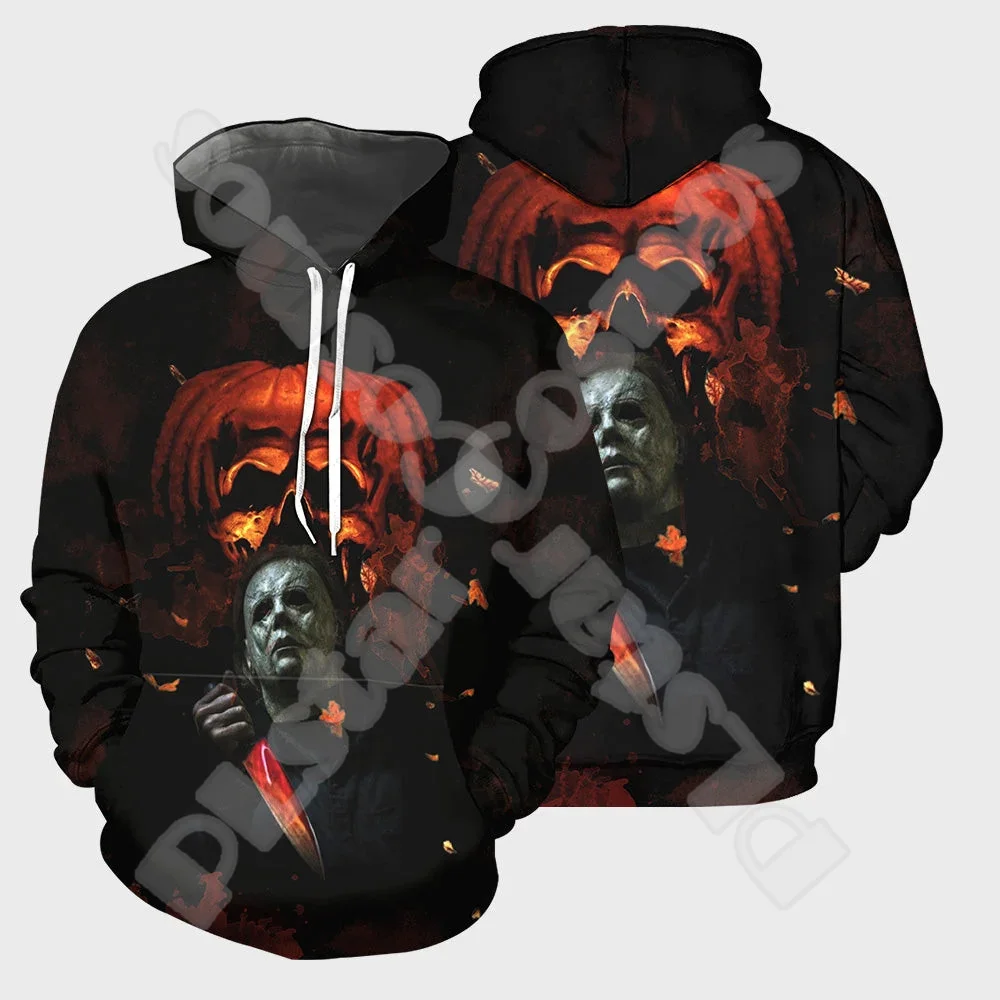 

Halloween Cosplay Horror Thriller Movie Michael Myers Retro Vintage 3DPrint Pullover Harajuku Casual Funny Hoodies Jacket V12