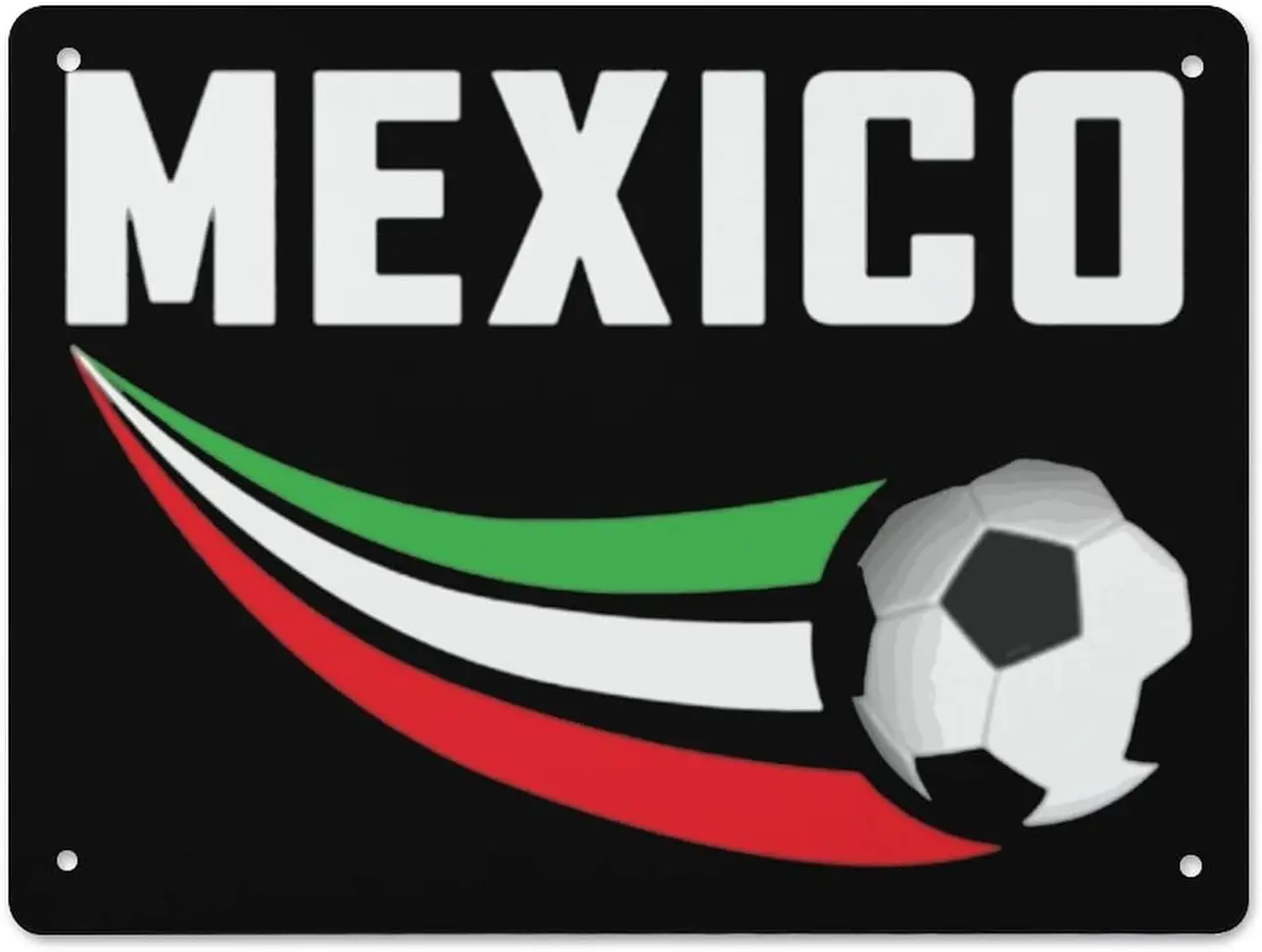 Mexico Flag Soccer Vintage Metal Iron Sign Poster Painting Hanging Picture for Home Wall Bar Decor 8x12 Inch / 11x16 Inch g sign