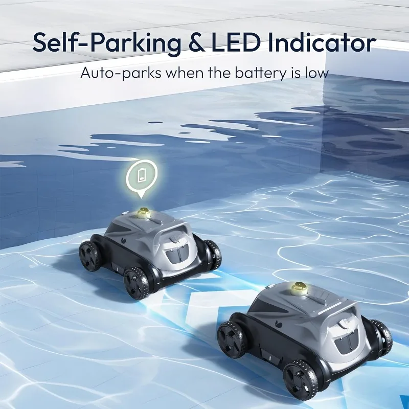 Cordless Robotic Pool Cleaner, Pool Vacuum w/ Unmatched Bluehole Suction, Dual Motors, DirtLock 2.0, Self-Parking,140Min Runtime