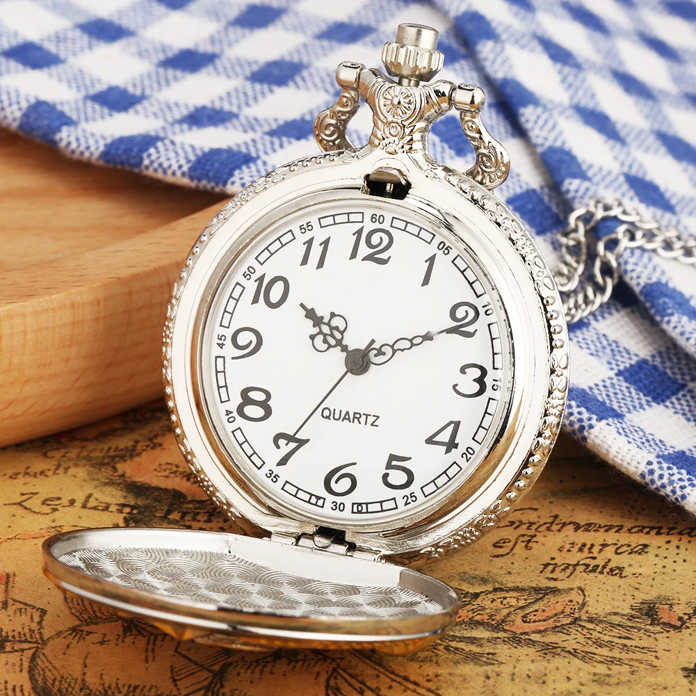 Fashion Silver & Golden Soviet Sickle Hammer Style Quartz Pocket Watch Men Women Pendant Gift Drop Shipping