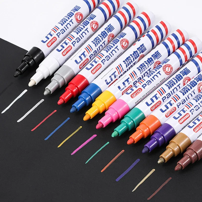 Car Oily Painting Pen Waterproof Permanent Mark Pen For Auto Wheel Tire Graffiti Touch Up Automobile Rubber Tyre Paint Pens