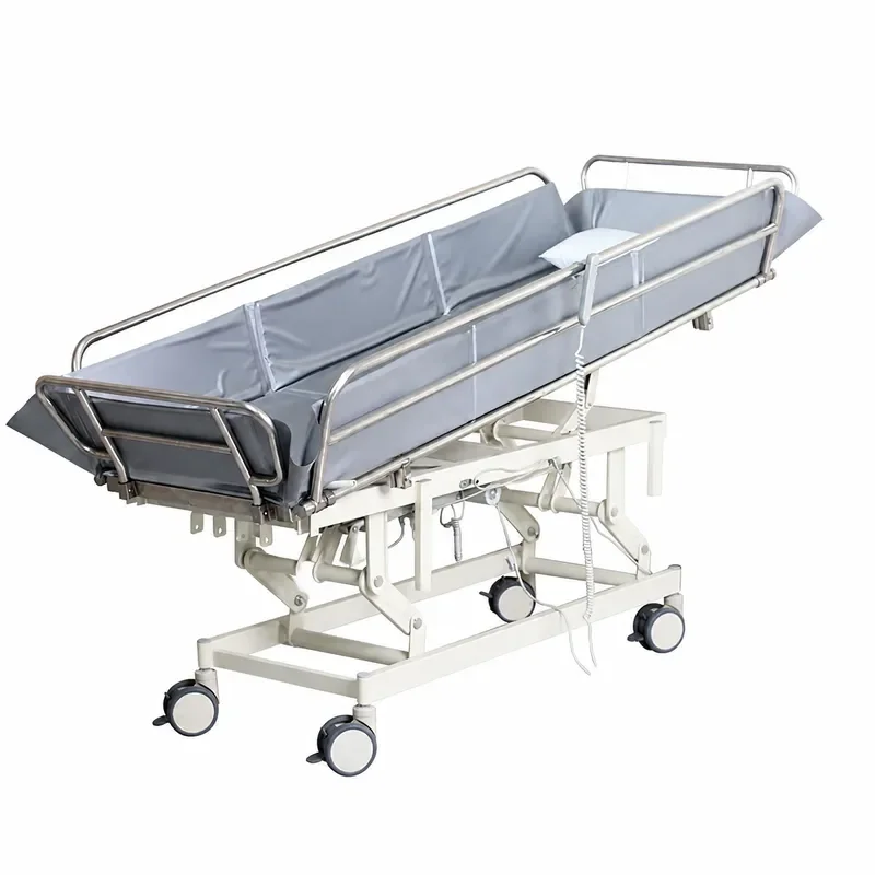 Hand Crank Movable Lifting Multi Functional Nursing Bath Bed for Elderly Care Home Hospital Use Adjustable Patient Shower Bed