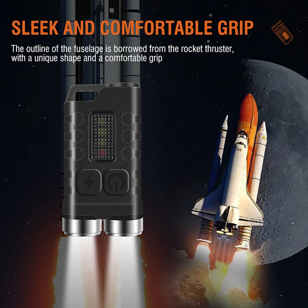 900LM XPG سلسلة مفاتيح LED مصباح يدوي نوع C USB سلسلة مفاتيح قابلة لإعادة الشحن أضواء سطوع عالية خفيفة الوزن 500mAh للصيد في الهواء الطلق