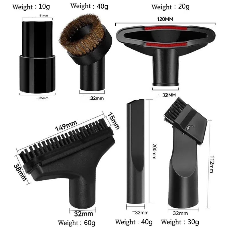 6Pcs Universal 32/35mm Vacuum Cleaner Accessories Cleaning Kit Brush Nozzle