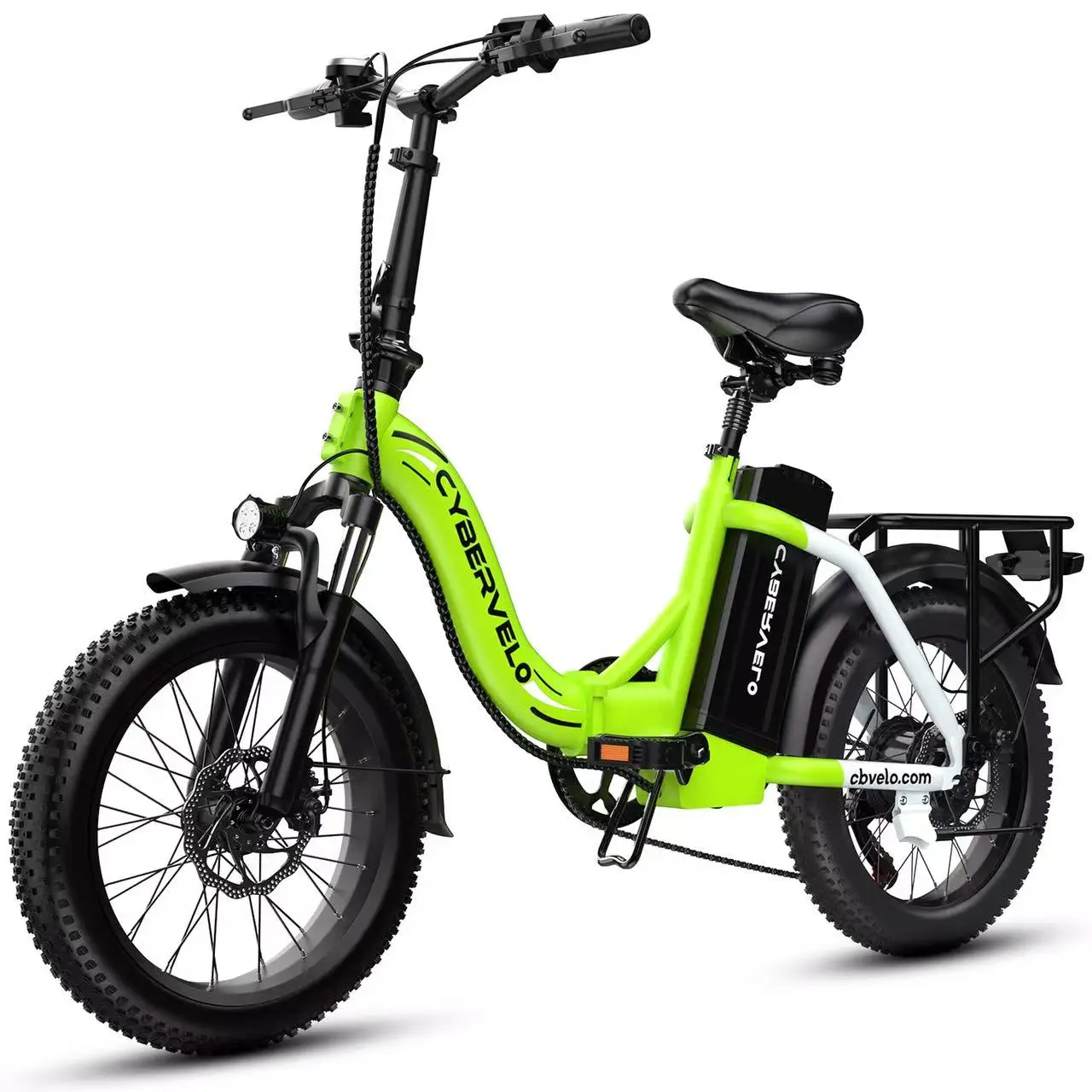Cybervelo 1000W Electric Bike for Adults 48V 20.8Ah Large Removable Battery Foldable 20 Inch Fat Tire Urban Commuting Mars700