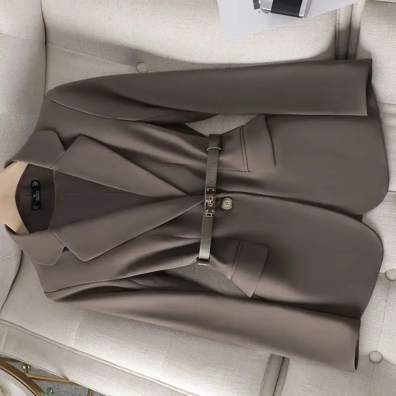 

Корейский женский пиджак 2025, новый модный тонкий черный пиджак, офисный женский рабочий костюм, куртки, пальто, женский повседневный пиджак, женская верхняя одежда