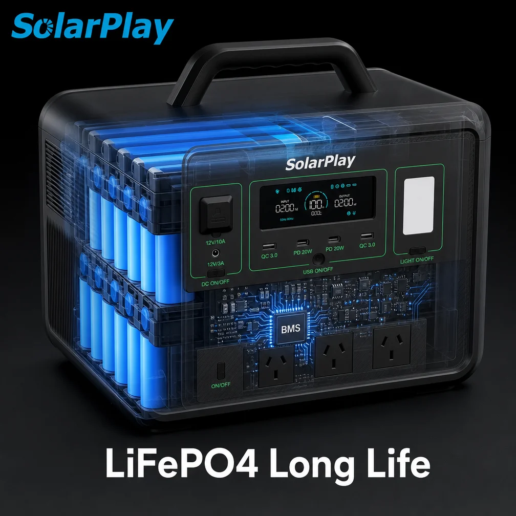 Q1800 1152Wh 1800W LiFePO4 Solar Generator Off Grid Backup Battery For Home Portable Power Stations