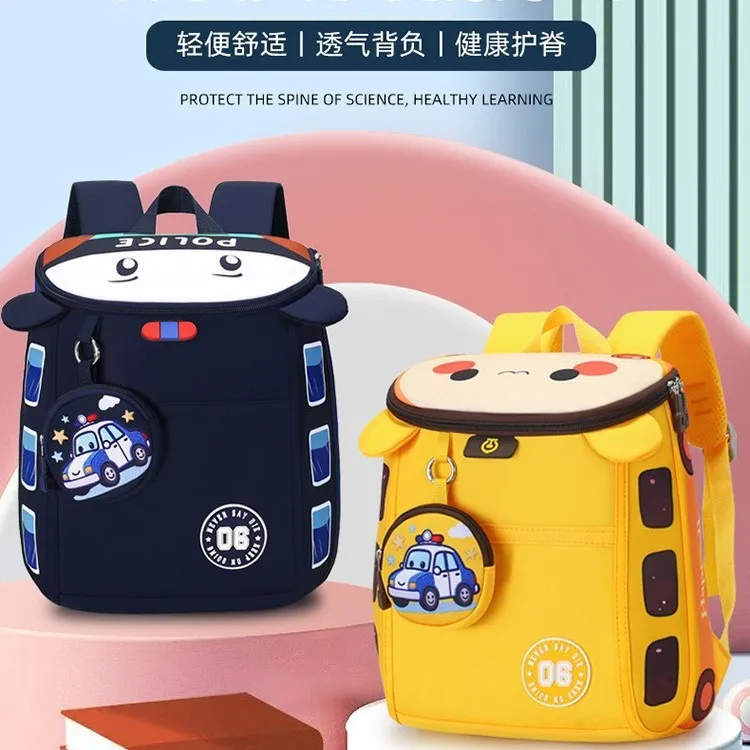 Cute Car-Shaped Backpack for Kindergarten Boys Girls,School Bag for Toddlers,Children Bookbag with Comfortable Straps