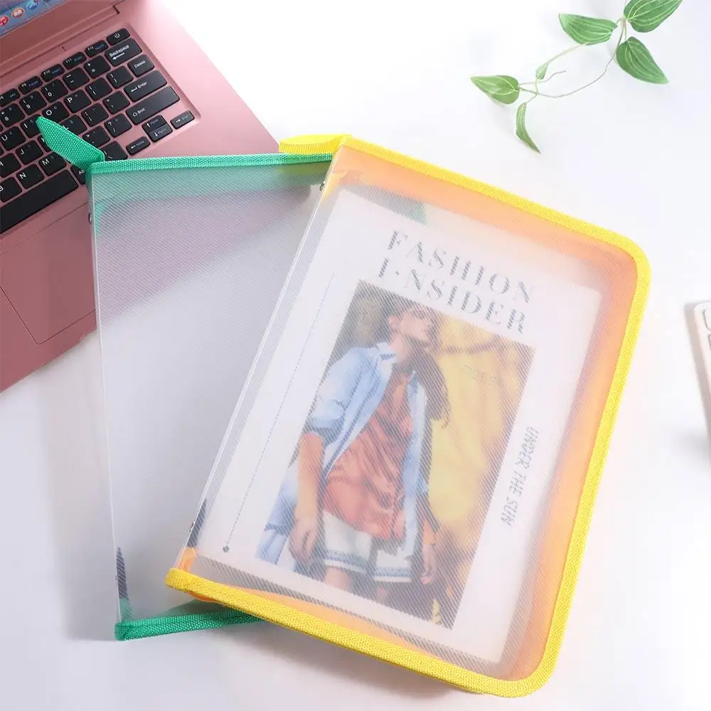 Office School Document Bag Stationery Homework Textbook File Bag Folders Zipper Storage Bag Paper Organizer Test Paper Folder