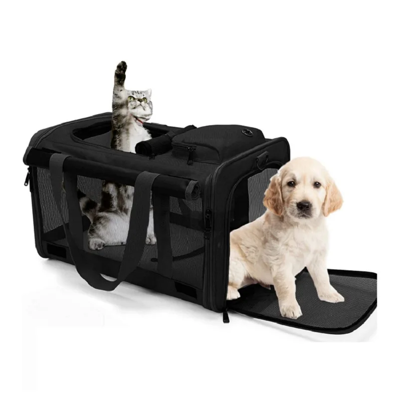 Imagem -06 - Bolsa Dobrável Pet Transportadora com Pet Pad Grande Capacidade Respirável Portátil Bolsa Gato