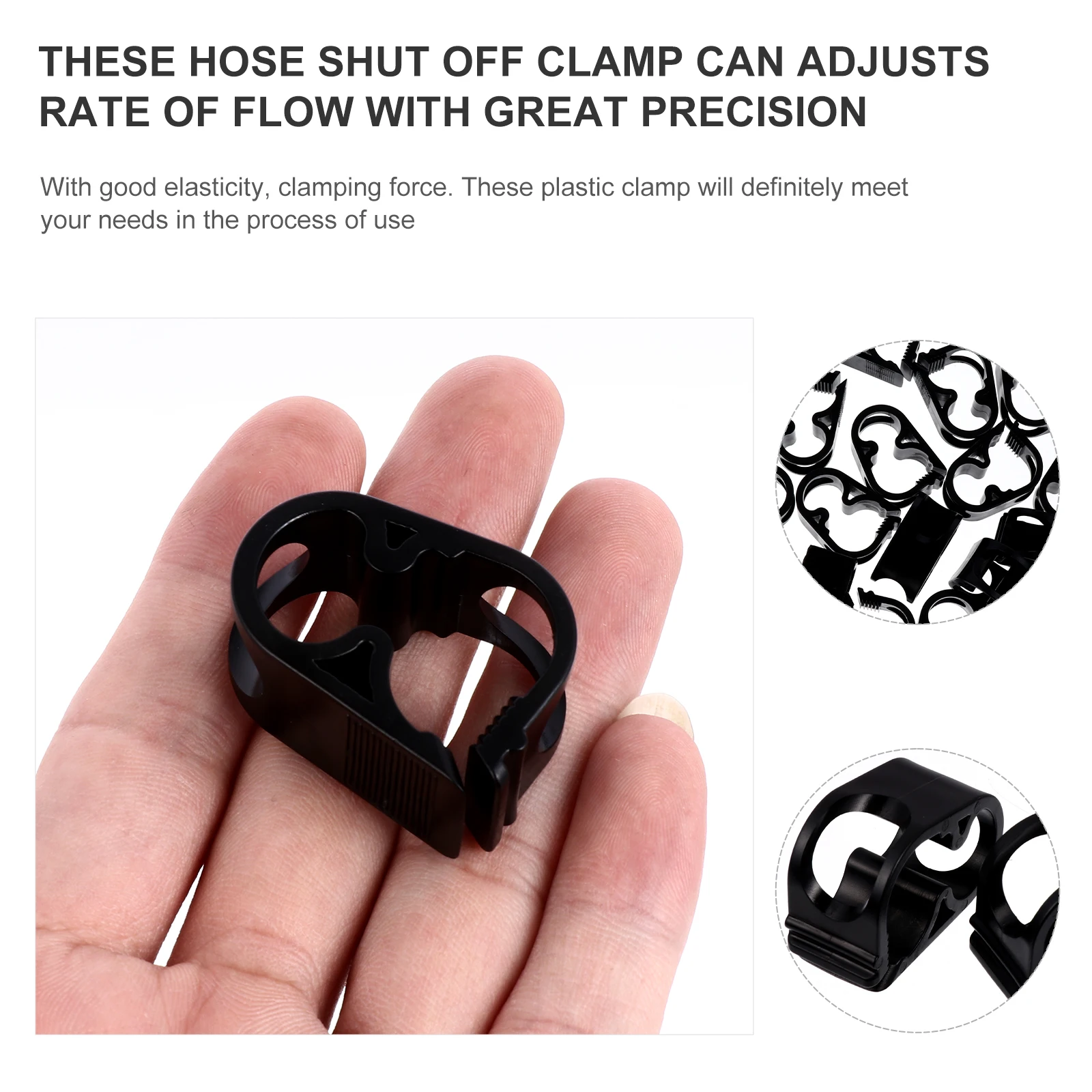 

24pcs Hose Shut Off Clamps Water Stop Tube Clips Adjustable Plastic Clamp for Aquarium Tubing Flow Control 6-Position Stepped