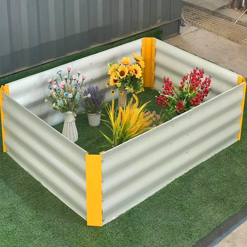 

Galvanized sheet metal planting box rectangular outdoor gardening garden planting box garden bed