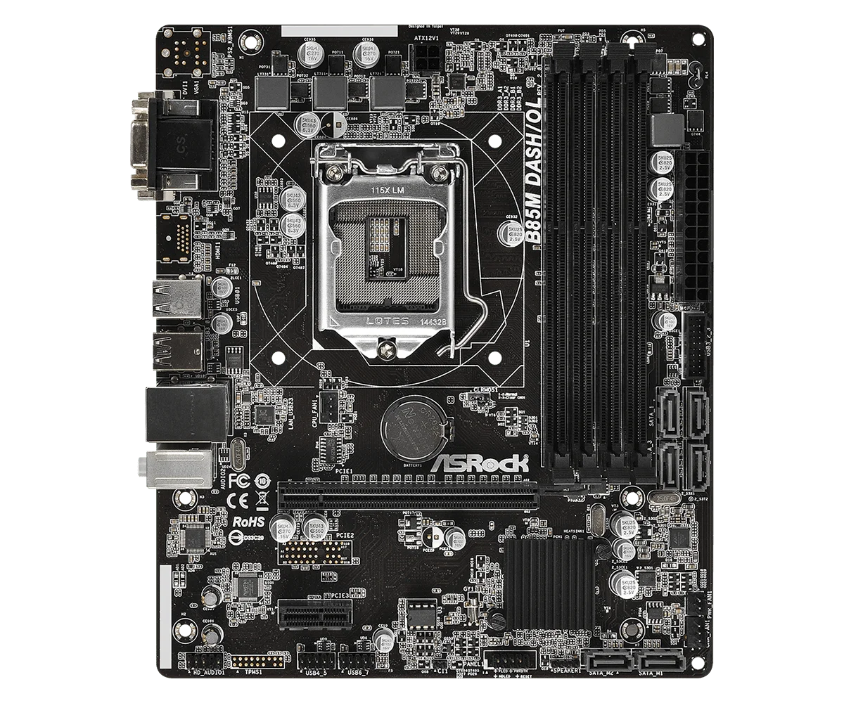 Imagem -02 - Placa-mãe Asrock B85 Lga 1150 B85m Dash ol Suporta Core 4170 4770 4570 4790 G3460 4360 4590s 4690 Cpu Micro-atx Ddr3 32gb