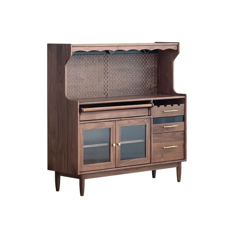 Nordic solid wood, black walnut sideboard, home dining room furniture, integrated bar, wall tea, cherry wood