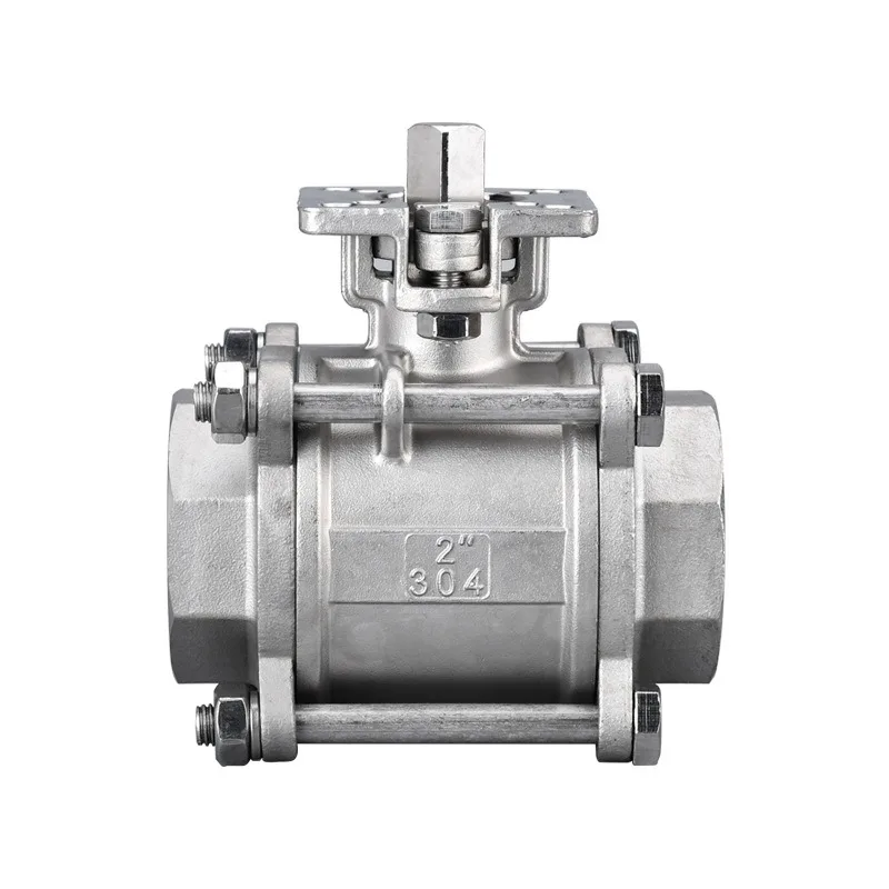 SS304 Stainless Steel High Platform Three Piece Ball Valve Female Thread DN8/DN10/DN15/DN20/DN25 1/4